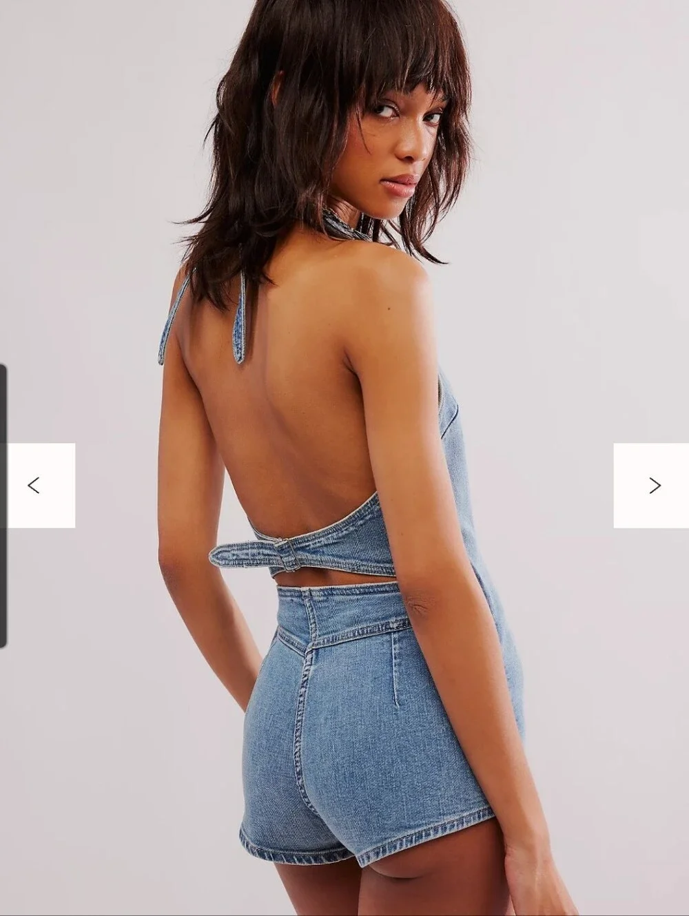 Free People Denim Counter Culture Micro Playsuit